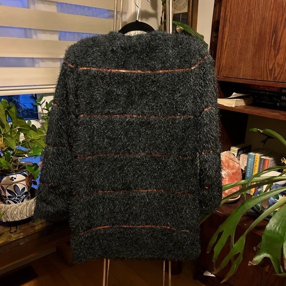 Darling navy blue fuzzy dress coat - Picture 3 of 9